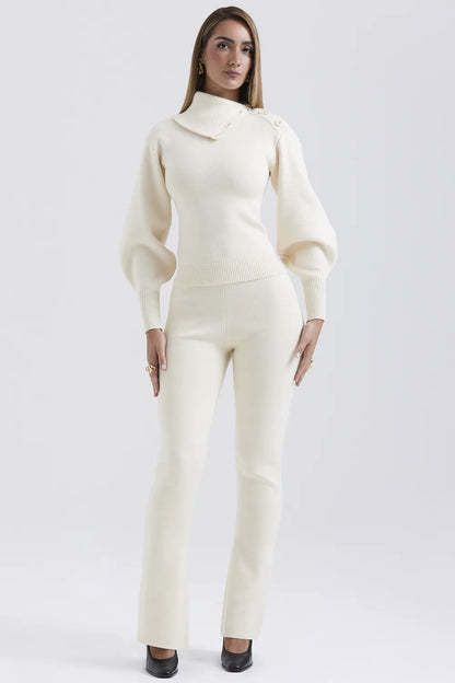 Nereida Cream Cashmere Blend Trousers