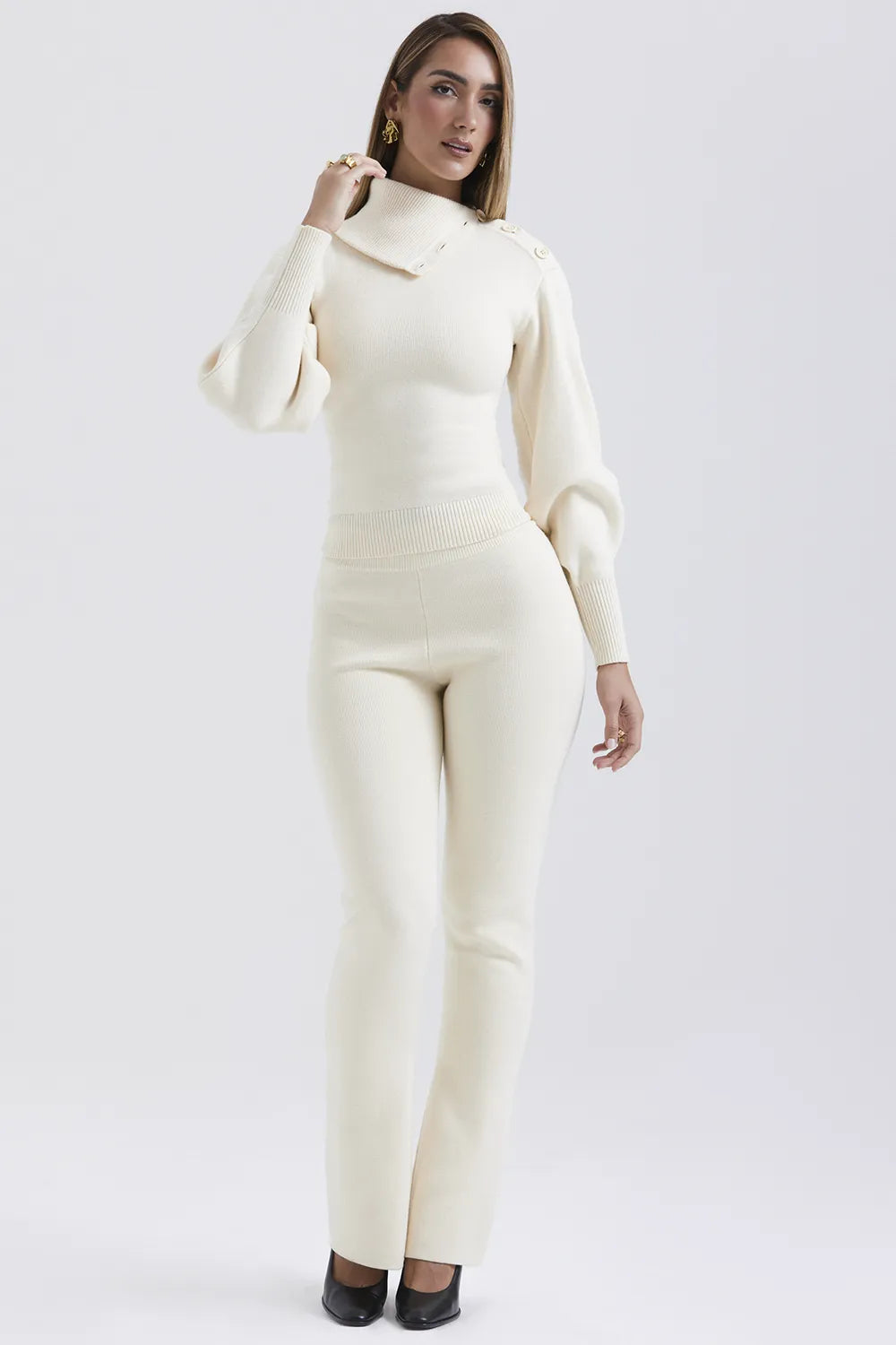 Nereida Cream Cashmere Blend Trousers