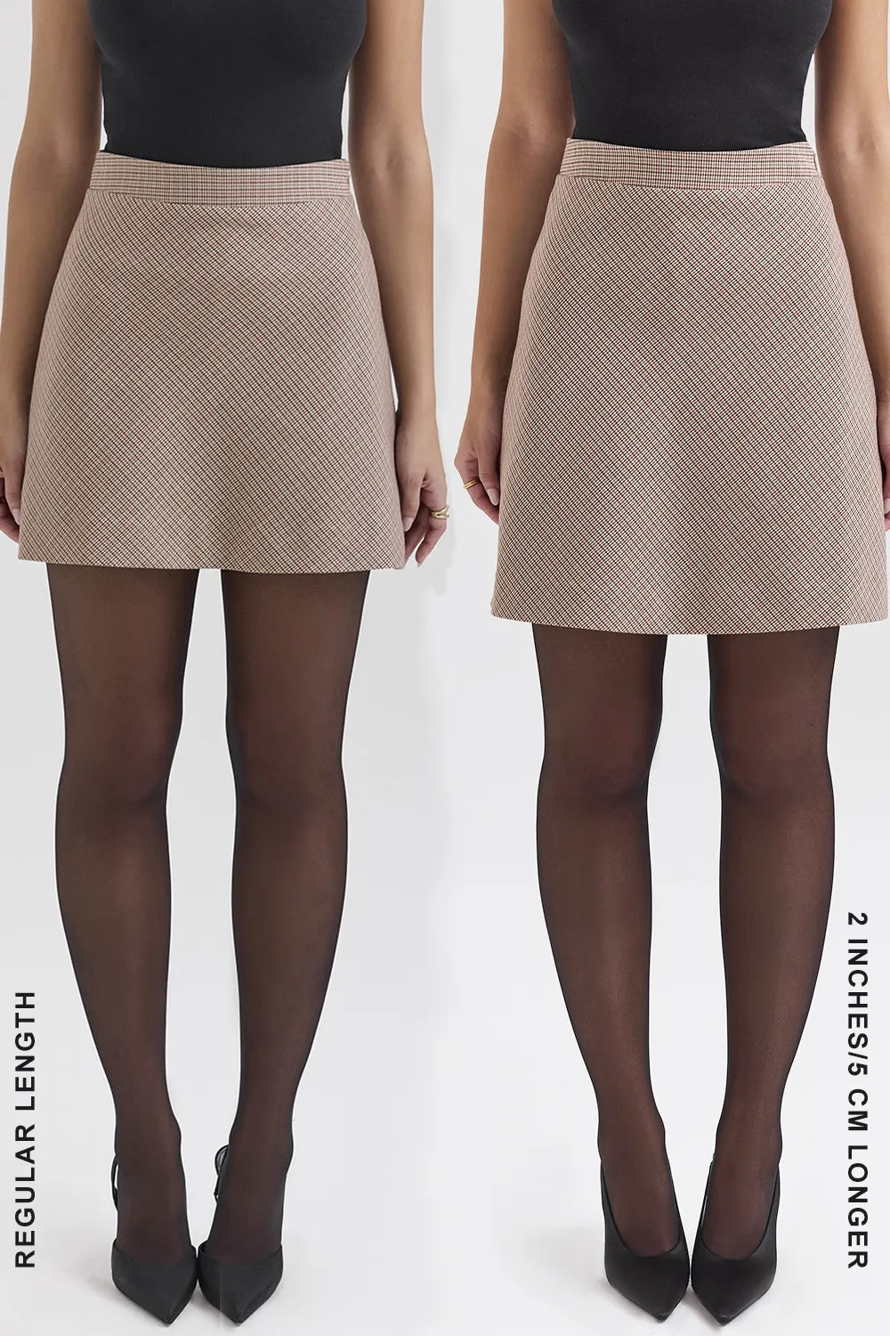 Nerida Brown Puppytooth A-Line Mini Skirt