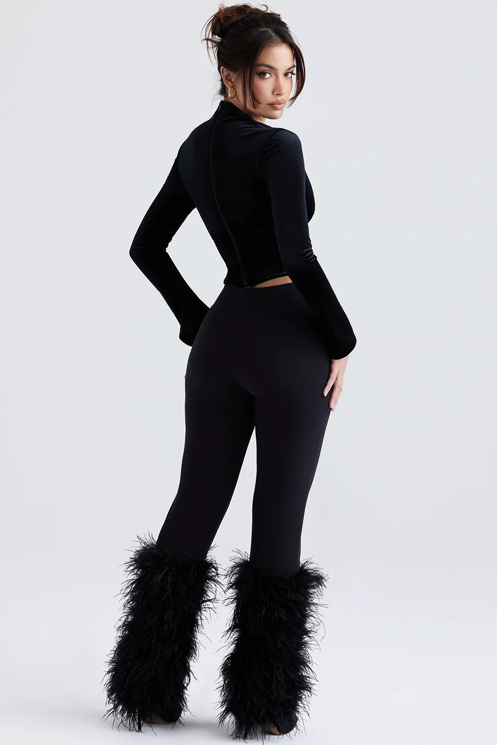 Nicolette Black Trimmed Trousers