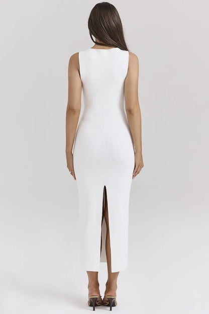 Noli White Sleeveless Maxi Dress