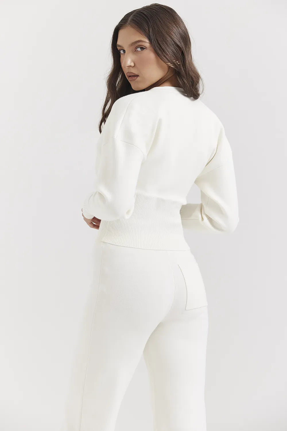 Noor Off White Knitted Cardigan