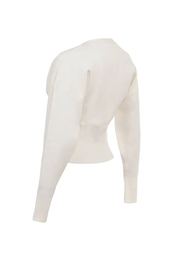 Noor Off White Knitted Cardigan