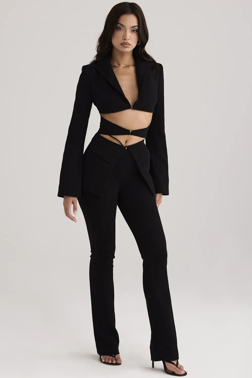 Layla Black V-Front Trousers