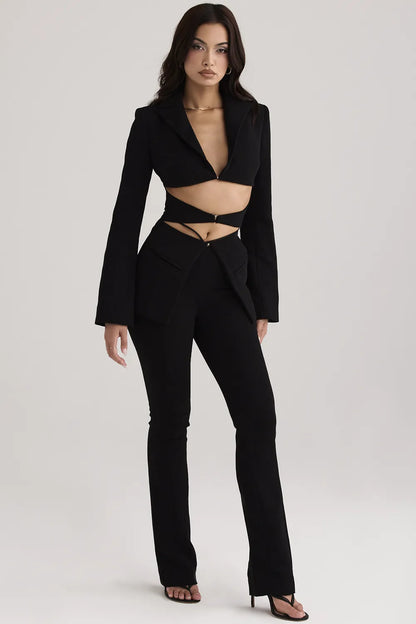 Layla Black V-Front Trousers