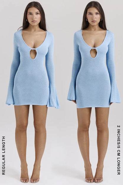 Noya Ocean Blue Knit Mini Dress