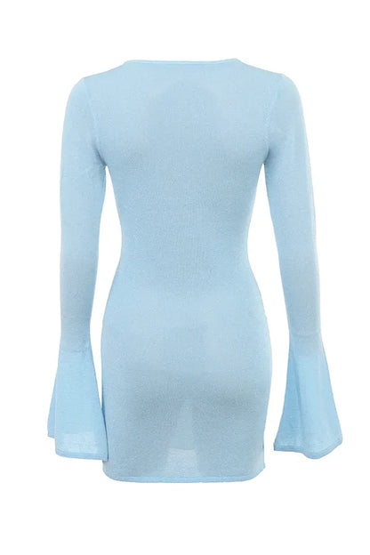Noya Ocean Blue Knit Mini Dress