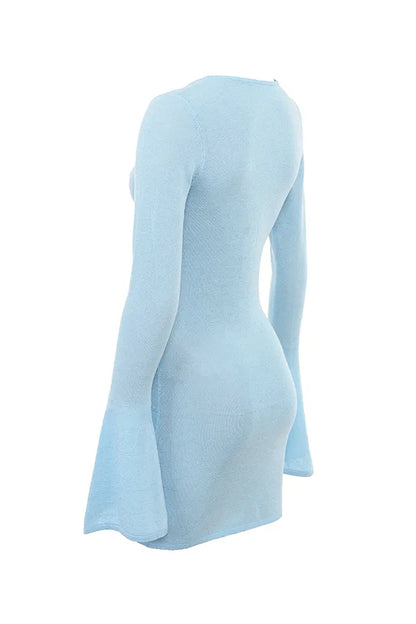Noya Ocean Blue Knit Mini Dress