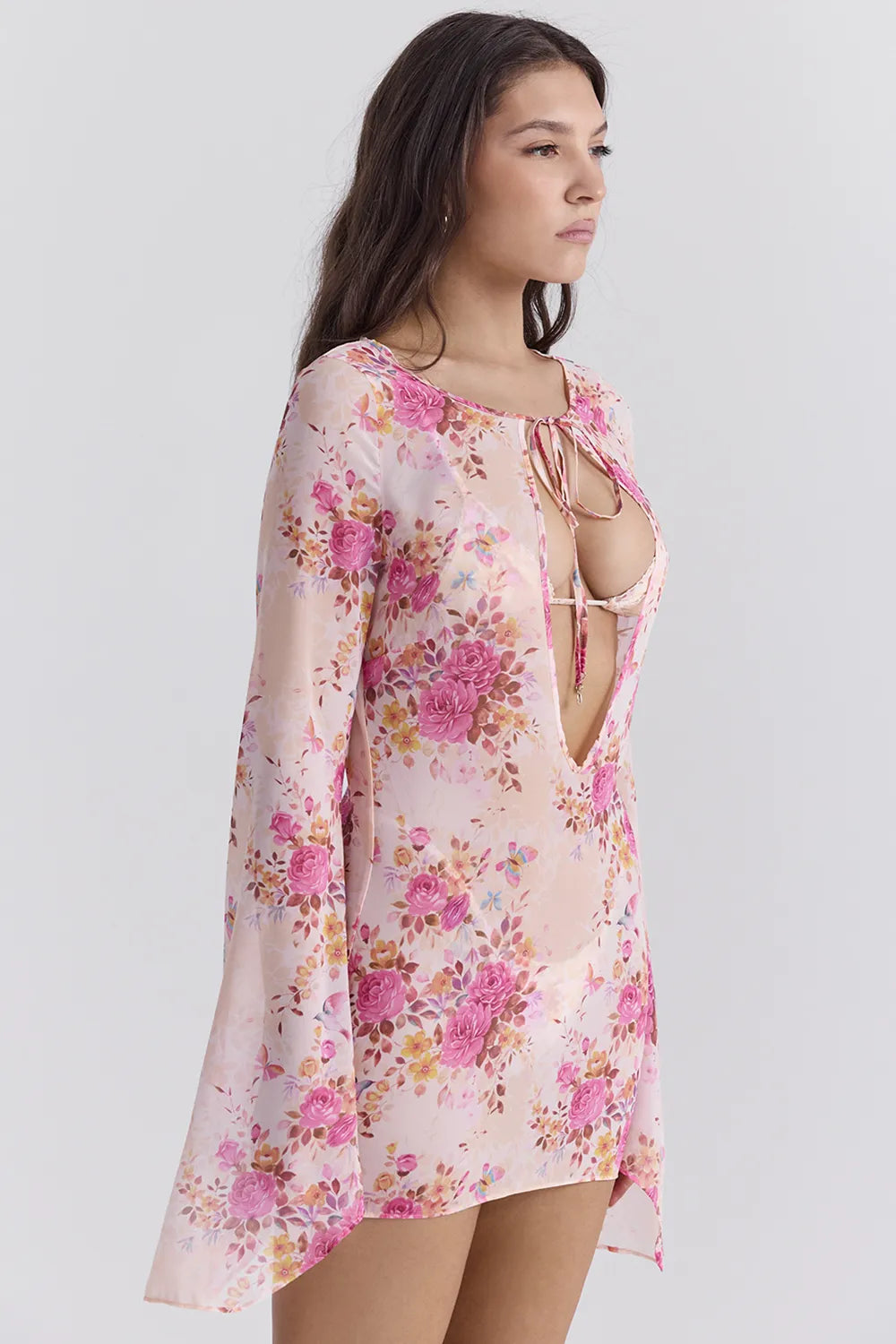 Oceana Floral Print Beach Cover Up