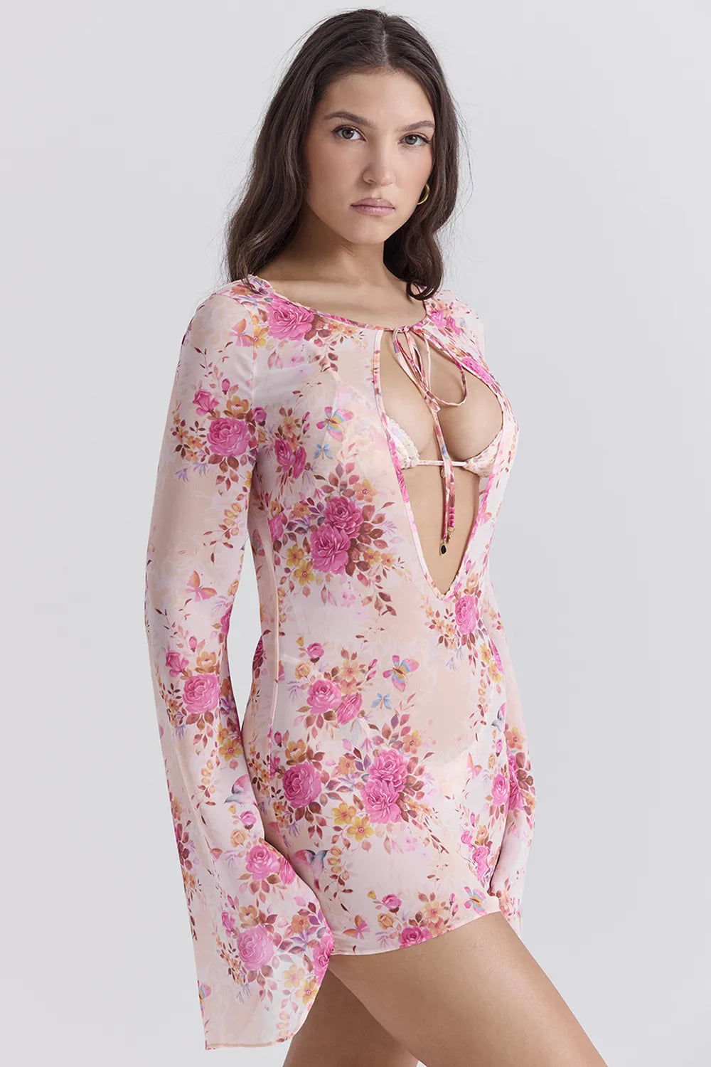 Oceana Floral Print Beach Cover Up