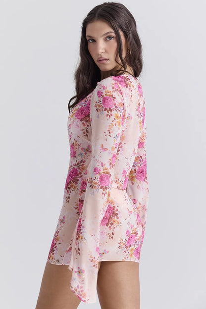 Oceana Floral Print Beach Cover Up