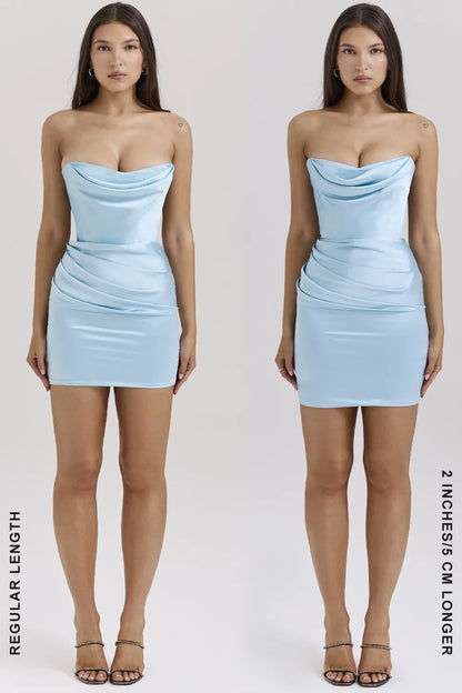 Odelle Ocean Blue Strapless Mini Dress