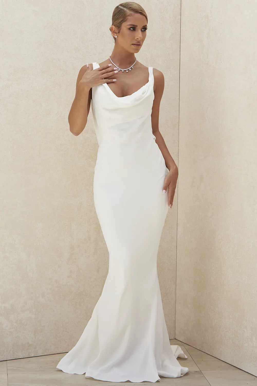 Odette Ivory Draped Back Bridal Gown - Limited Edition