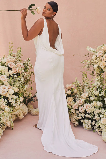 Odette Ivory Draped Back Bridal Gown - Limited Edition
