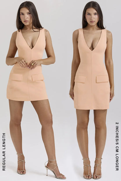 Olympia Sorbet Plunge Mini Dress