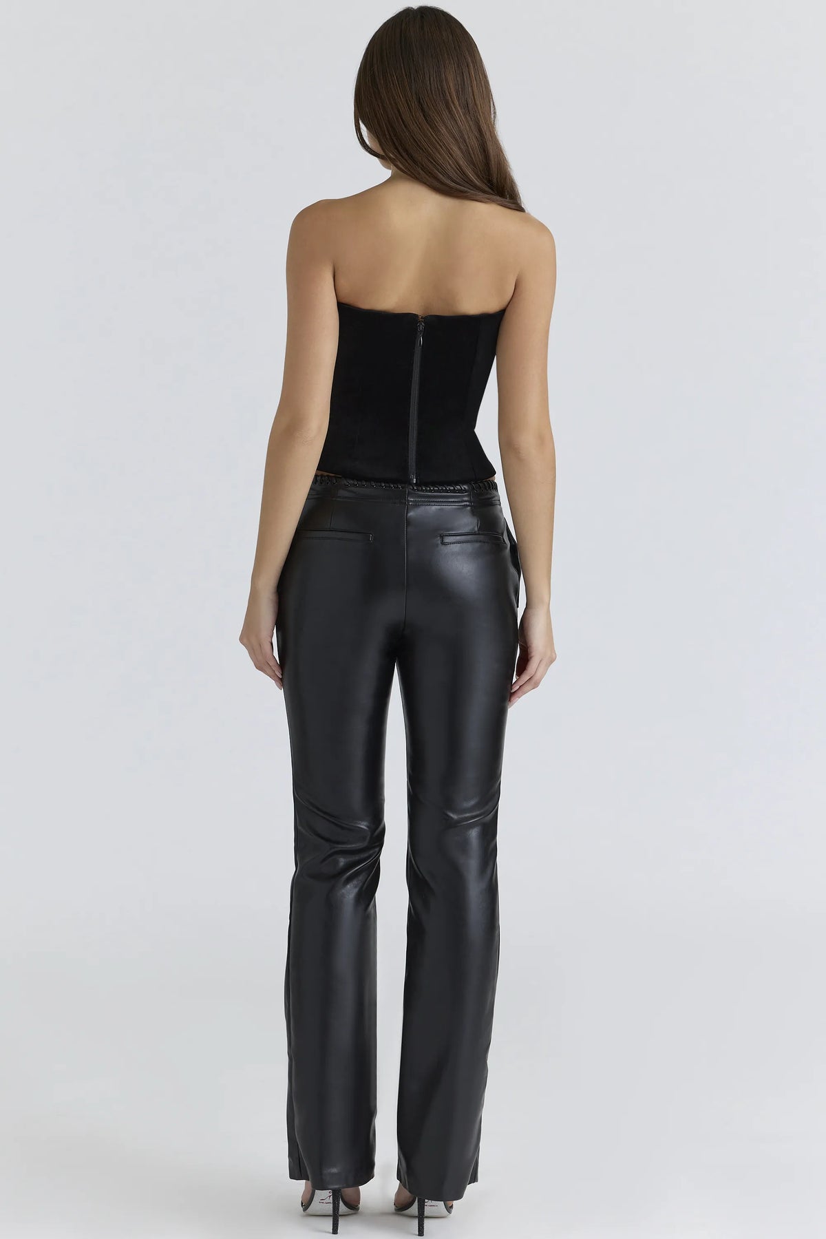 Omari Black Velvet Sculpting Strapless Corset Top