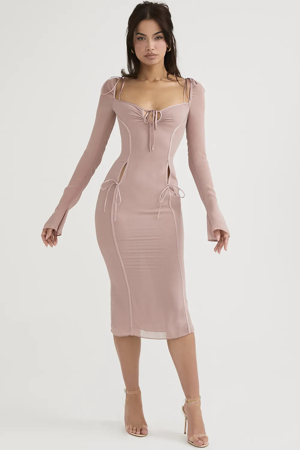 Ophelia Blush Cutout Midi Dress