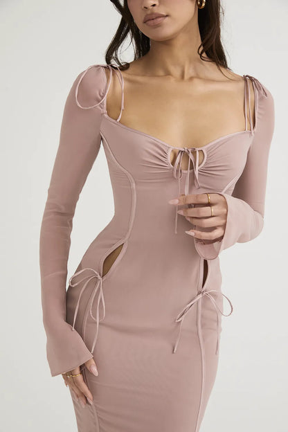 Ophelia Blush Cutout Midi Dress