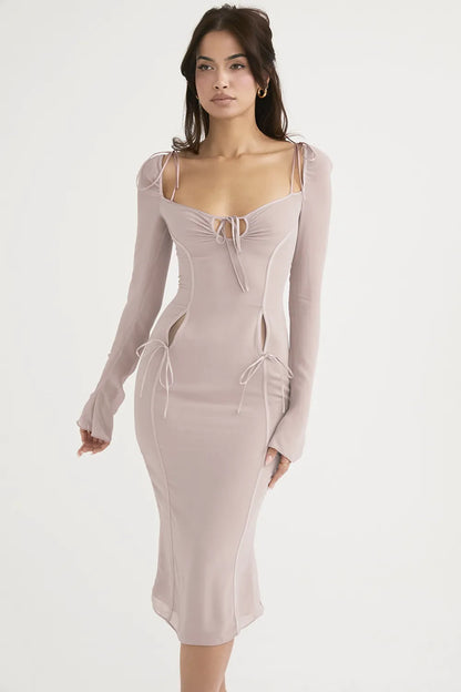 Ophelia Crystal Cutout Midi Dress