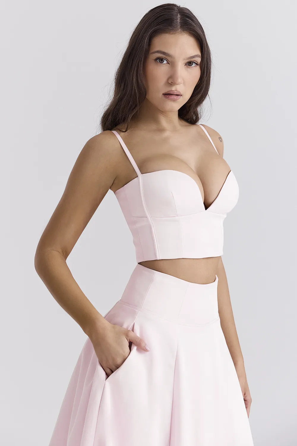 Pabla Ballerina Pink Cropped Bralette Top