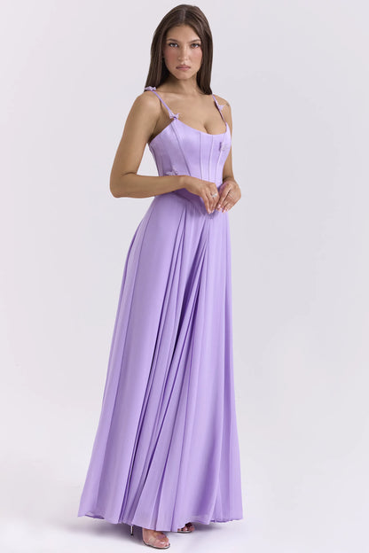 Pascha Orchid Butterfly Corset Maxi Dress
