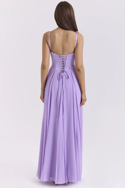 Pascha Orchid Butterfly Corset Maxi Dress