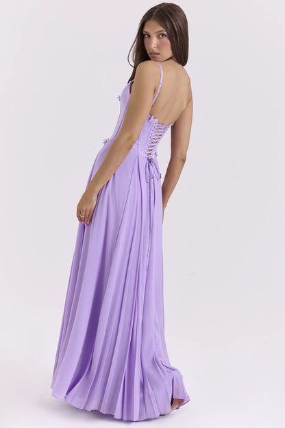 Pascha Orchid Butterfly Corset Maxi Dress