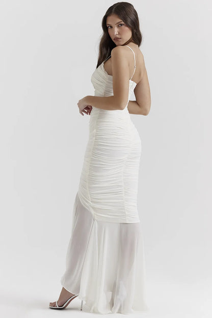 Pearla Ivory Ruched Maxi Dress