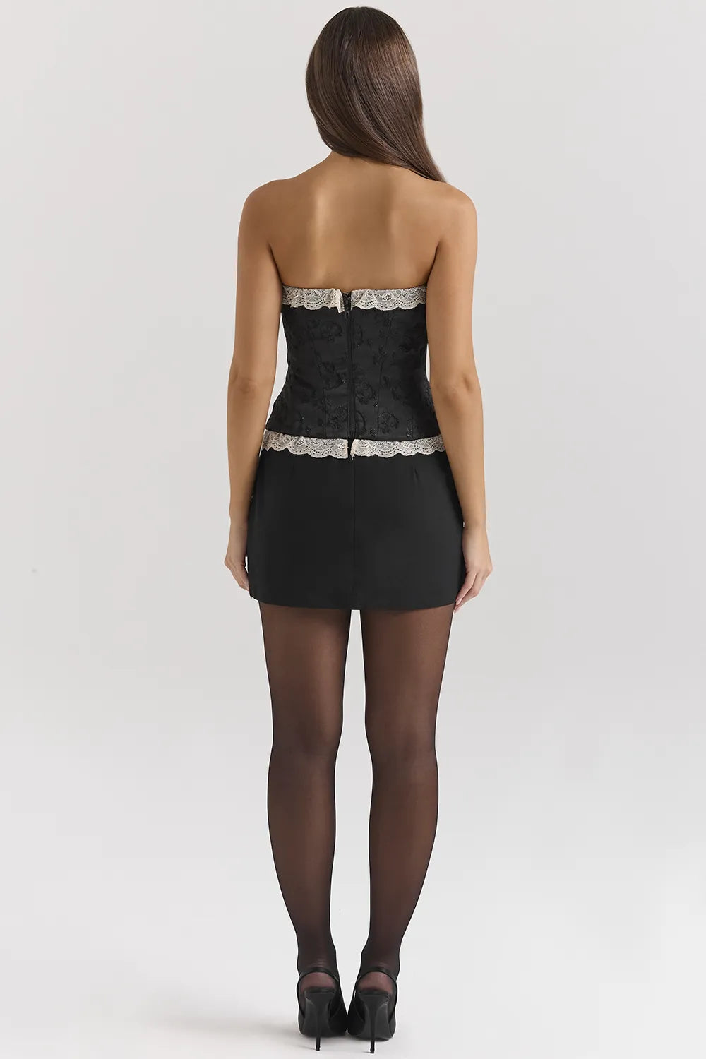 Perdita Black Metallic Jacquard Corset & Bolero