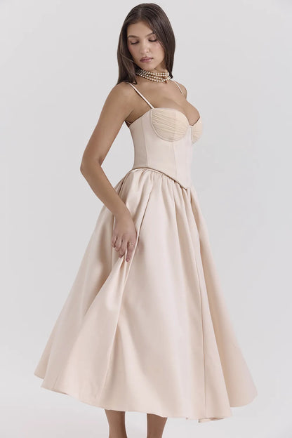 Perfect Peach Satin Corset and Skirt