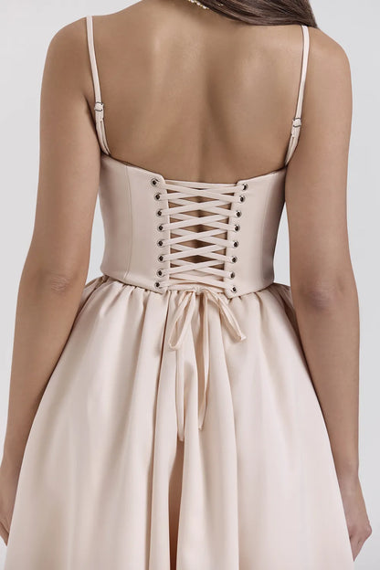 Perfect Peach Satin Corset and Skirt