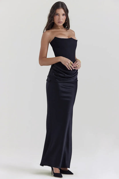 Persephone Black Strapless Corset Dress