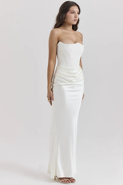 Persephone Ivory Strapless Corset Dress