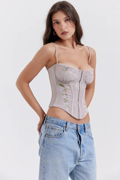 Petunia Light Lavender Embroidered Corset