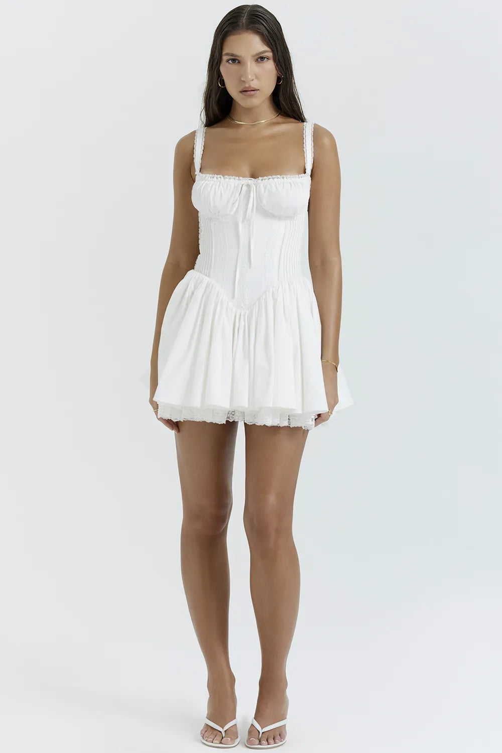 Pietra White Corset Mini Dress