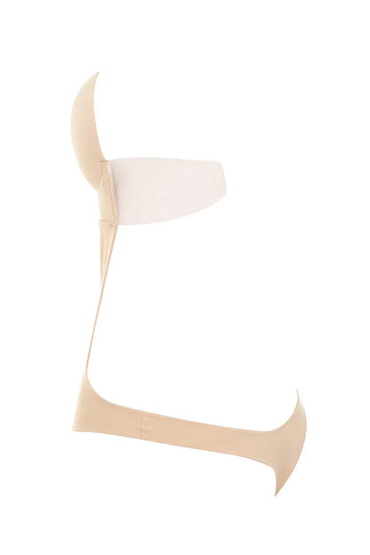 Beige Plunge Self Adhesive Backless Bodysuit