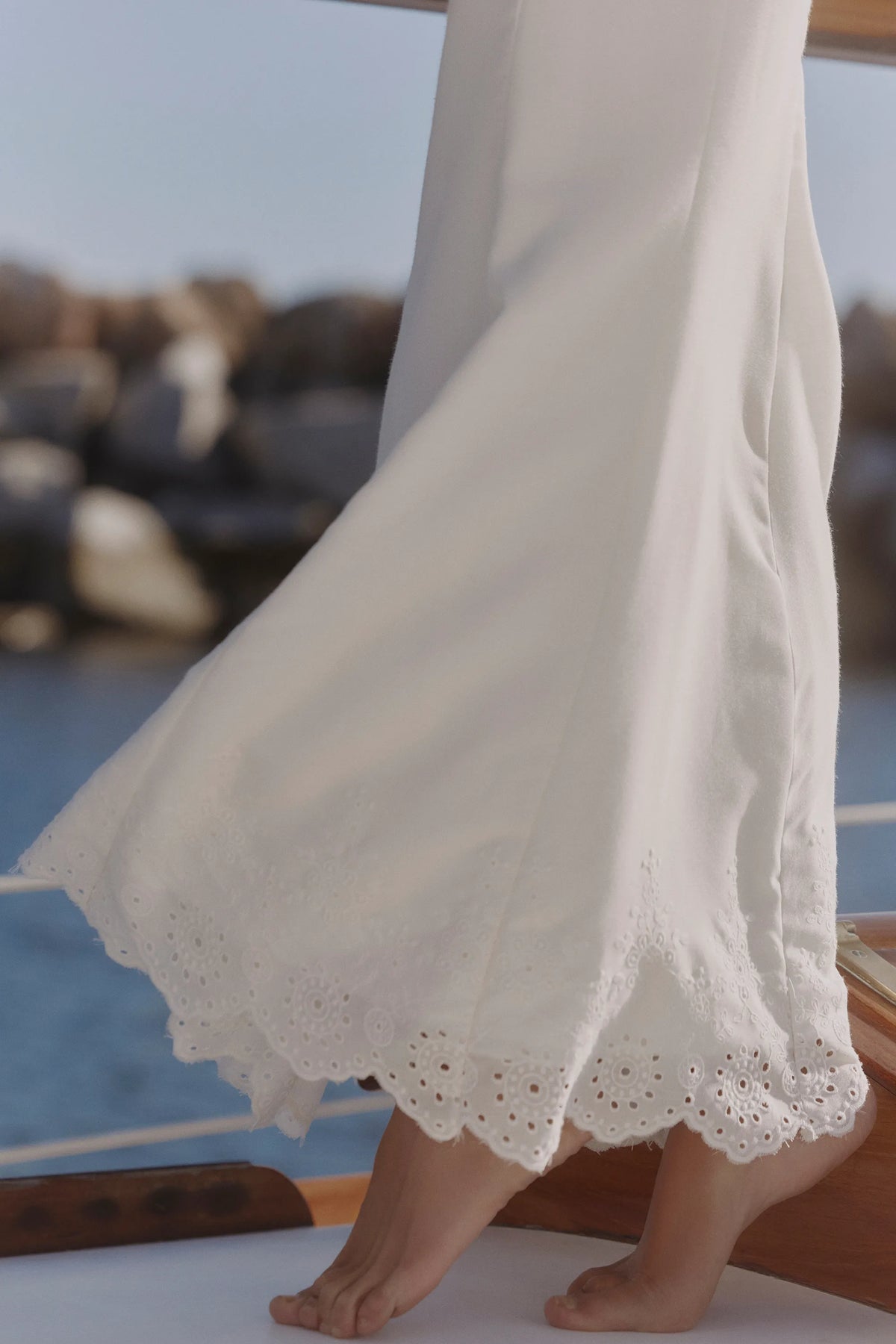 Isorella White Broderie Anglaise Maxi Skirt