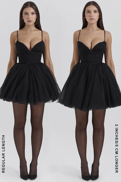 Princess Black Tulle Mini Dress