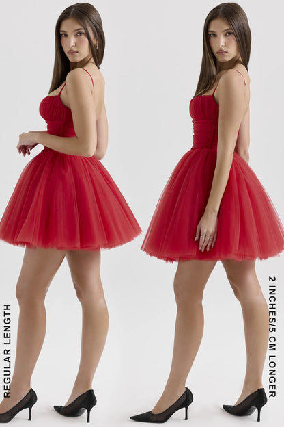 Princess Holly Red Tulle Mini Dress