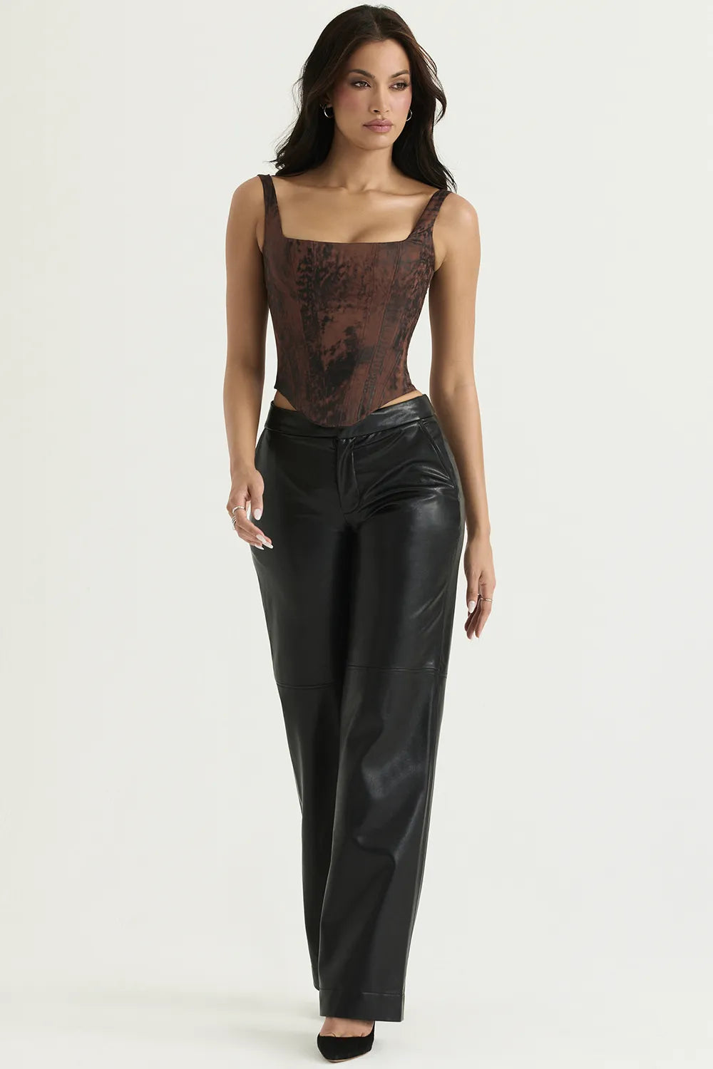 Omaira Black Vegan Leather Trousers
