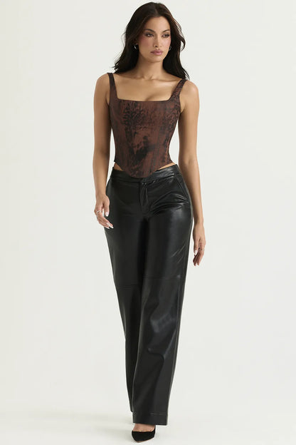 Omaira Black Vegan Leather Trousers