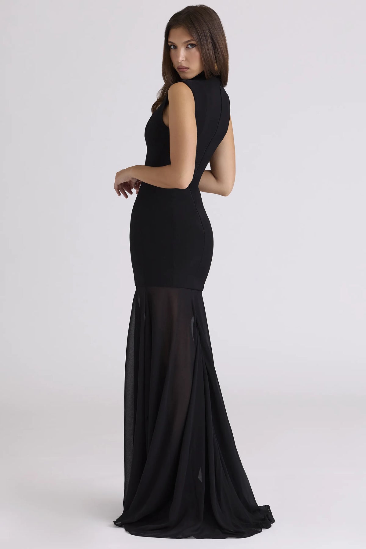 Raphaella Black Keyhole Maxi Dress