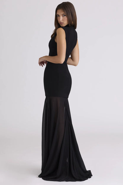 Raphaella Black Keyhole Maxi Dress