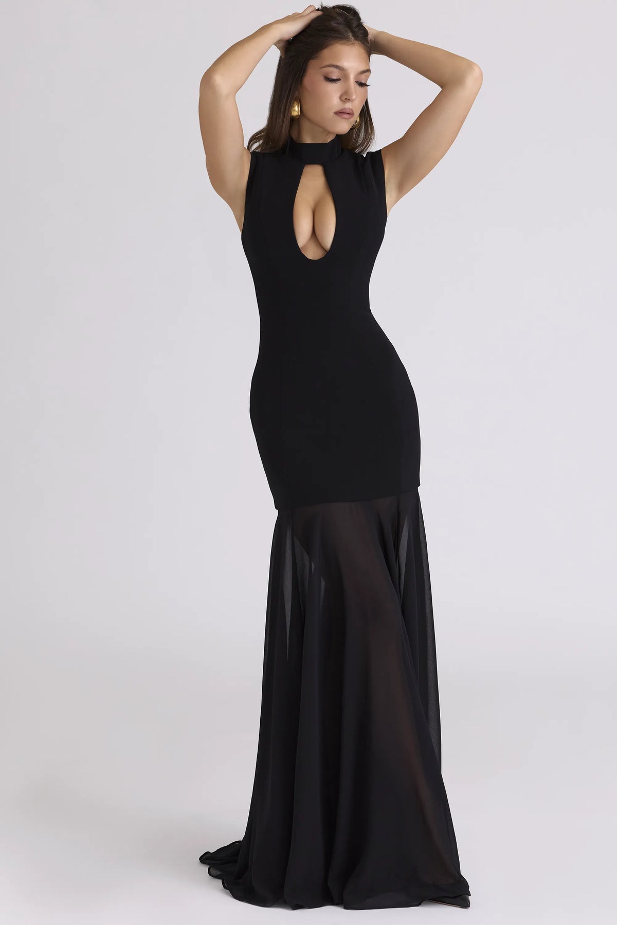 Raphaella Black Keyhole Maxi Dress