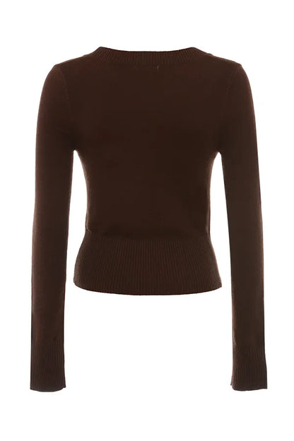 Raquel Chocolate Cashmere Blend Scoop Neck Top