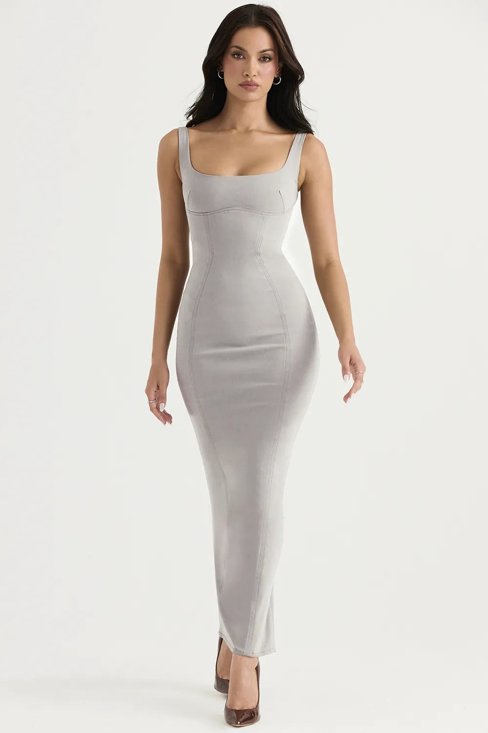 Rea Smoke Bodycon Maxi Dress