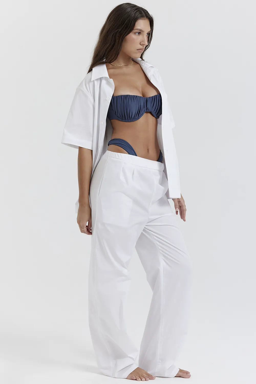 Reno White Relaxed Fit Trousers