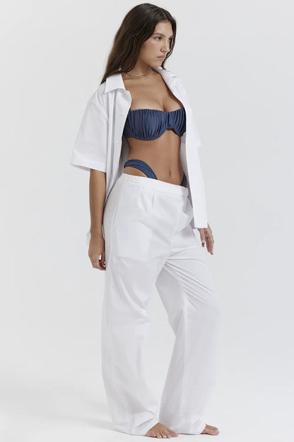 Reno White Relaxed Fit Trousers