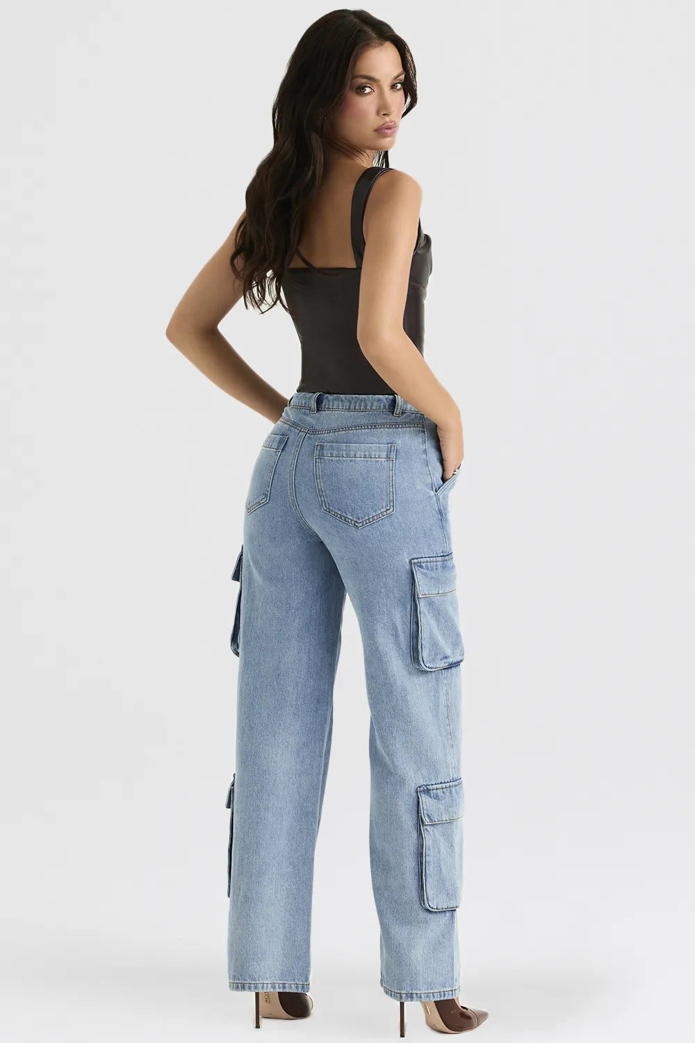 Ria Blue Washed Utility Jeans
