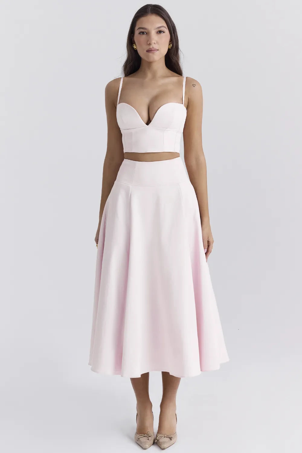 Rita Ballerina Pink A-Line Midi Skirt